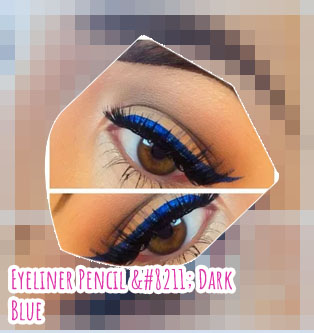 Dark blue eyeliner